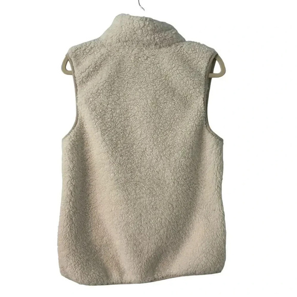 Captivating OU Sherpa Vest Size Large Cream Sooners Football Fall Warm Fuzzy - Picture 2 of 6